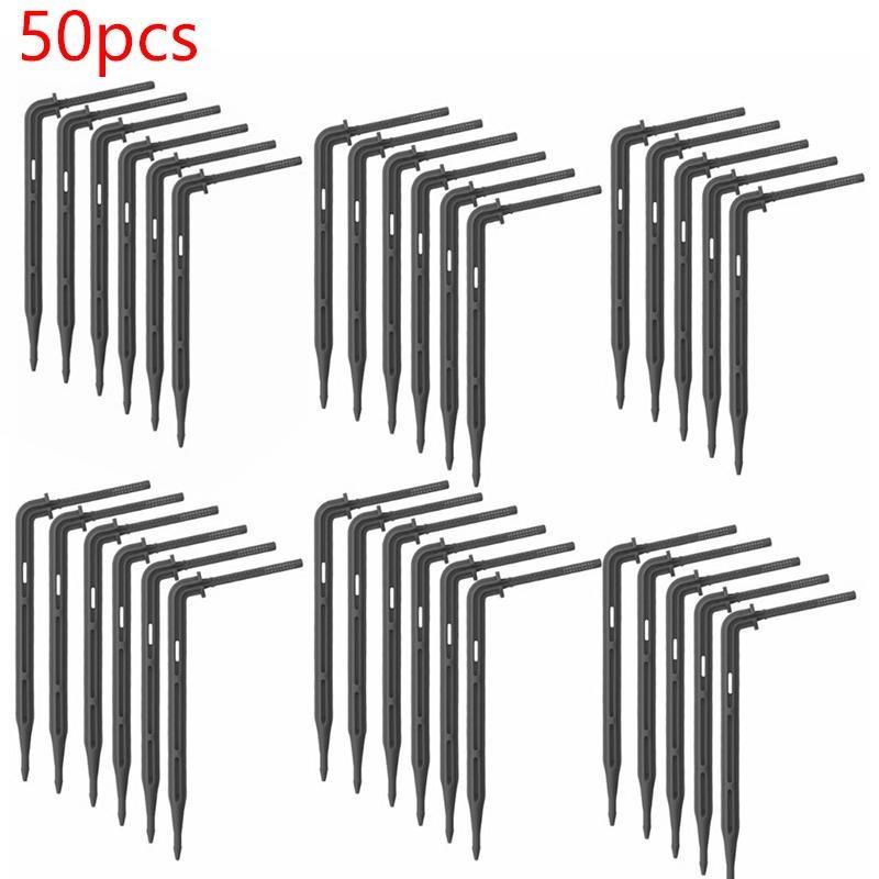 50PCS Bend Arrow Dripper Micro Drip Irrigation Kit Emitters Fit 3/5mm Hose Greenhouse Garden Potted Micro Watering System