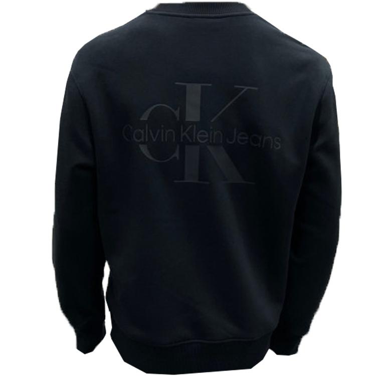 Calvin Klein Letter Logo Embroidered Casual Crew Neck Comfortable Versatile Long Sleeve Sweatshirt Unisex Sweatshirt Black J326817