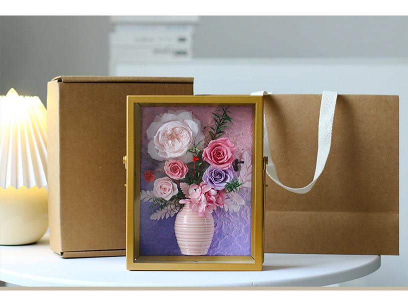 Everlasting Rose Vase & Frame - 3D Floral Gift for Mother's Day, Birthdays & Home Decor