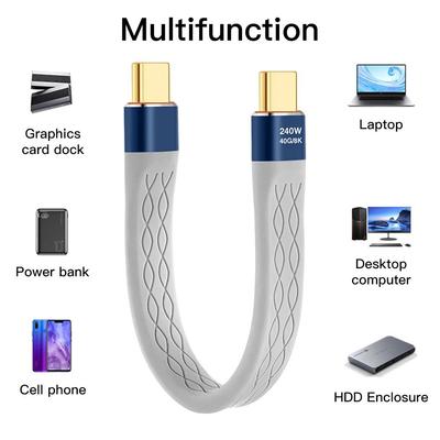 USB C To Type C PD 240W Short Cable Thunderbolt 3 Fast Charging USB-C Cord 40 Gbps Data Transfer 8K@60Hz USB C Data Charge Cable