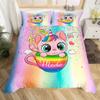 Rainbow Unicorn Quilt Cover Charming Dreamy Horse Comforter Cover Cartoon Little Unicorn Bed Cover Kit Single Size For Girl Teen Kawaii Gifts