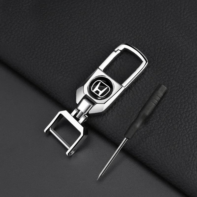2025 Hot 3D Metal Keychain Car Emblem Keyrings Key Case Car Accessories For Honda Civic XR-V HR-V City Accord Odyssey Spirior CR