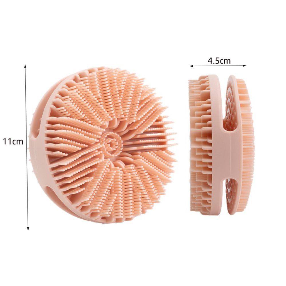 Double-sided Soft Bristle Shower Brush Massage Cleaning Body Shampoo Brush Silicone Multi-functional Bath Brush For Exfoliation