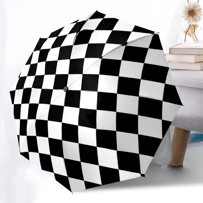 Abstract Color Geometric Umbrella Automatic Open/close, Iron Frame & 8-Rib Structure, Umbrella for Women & Men, Christmas Gifts