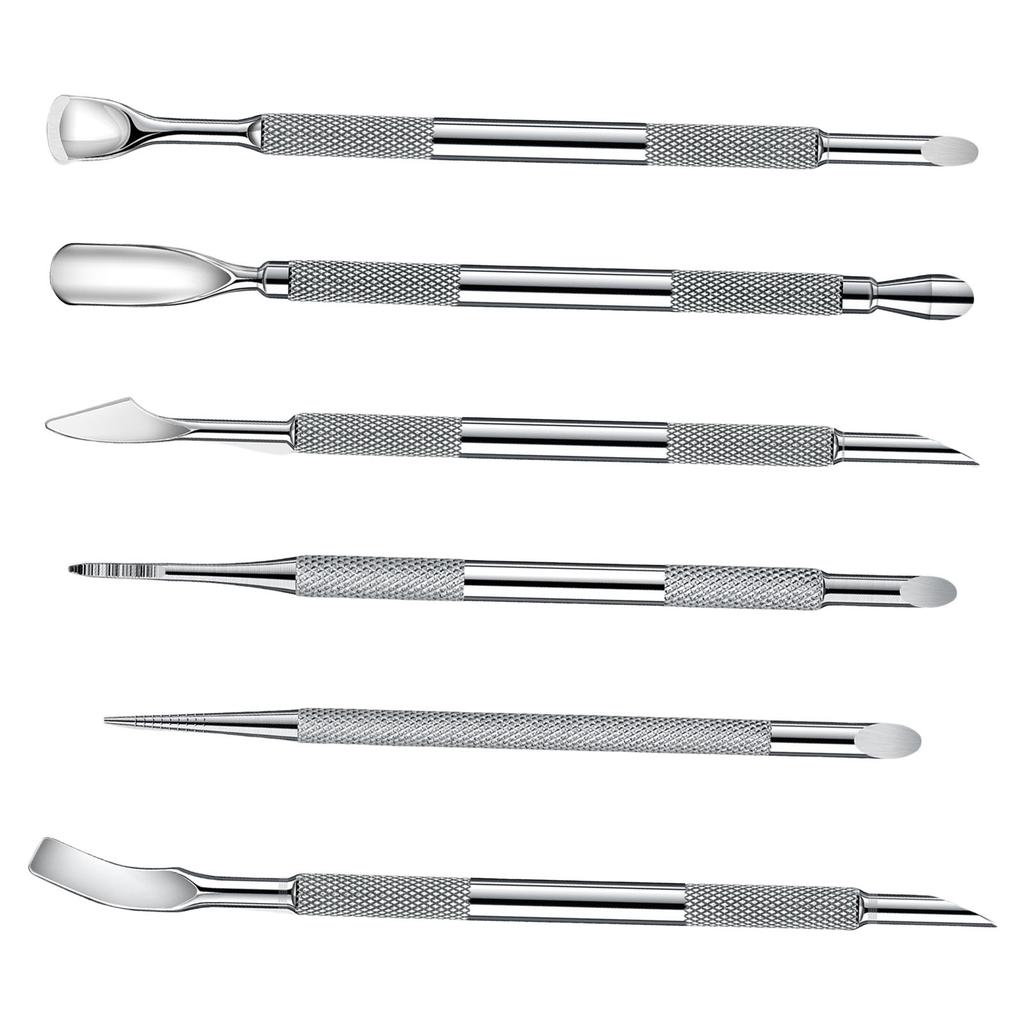 Doppelseitiger Nagelhautschieber-Entferner-Reiniger Nail Art Dotting Pen Edelstahl Maniküre Pediküre Nail Art Pflegewerkzeug