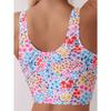 2025 summer new personality print bikini two-piece set European and American seaside vacation conservative triangle split swimsu