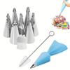 8/10Pcs Russian Piping Tips Set, Icing Piping Nozzles Reusable Frosting Pastry Bags Piping Couplers Cake Baking Decorating Tools