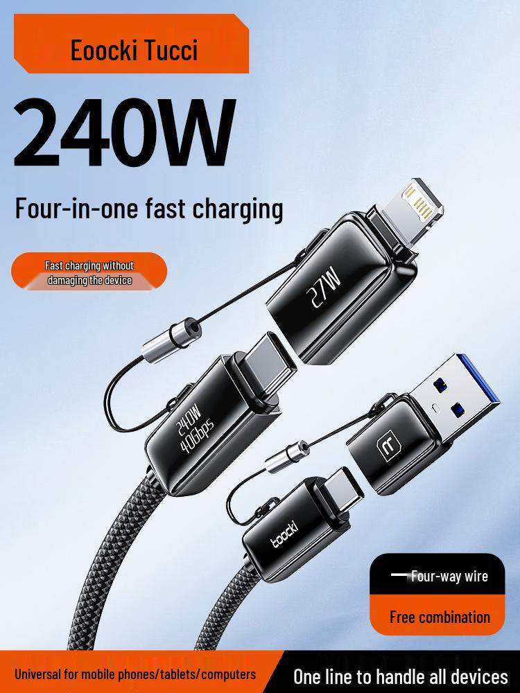 Twitch 100W Type-C Fast Charging Cable with Touch Display for Apple, Huawei & Android Laptops
