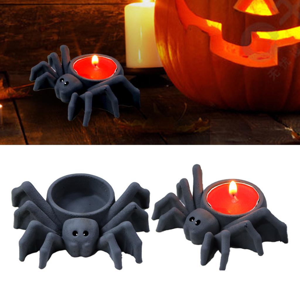 DIY Silicone Candle Holder Mould Handmade Big Spiders Mirror Candlestick Mold for Teas Wax Cup for Blessing Ceremony