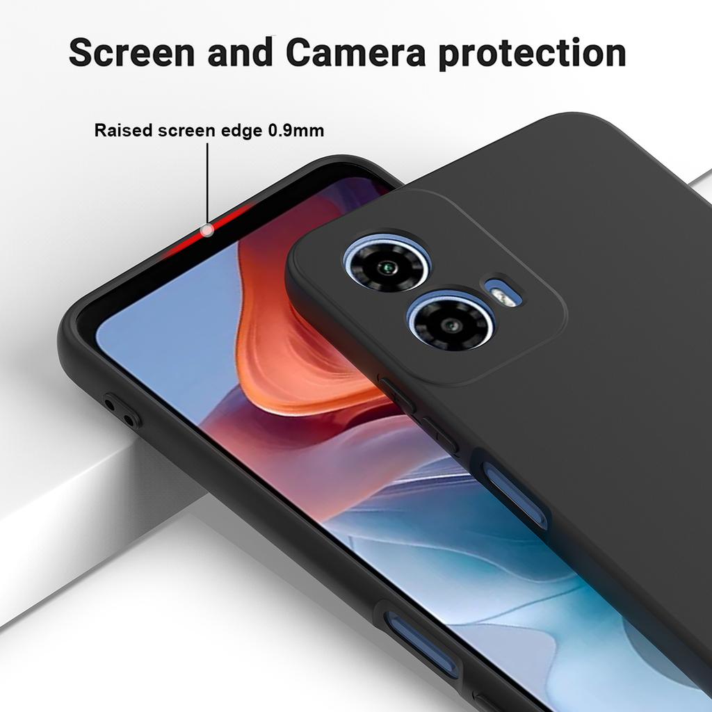 For Motorola Moto G45 5G Case Liquid Silicone Anti-Scratch Phone Cover with Hand Strap