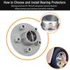 SDTC Tech Trailer Wheel Bearing Protector Sets 1.98 Inch Stainless Steel Bearing Protectors With Bearing Dust Cover Caps For Trailer Boat (Grey And