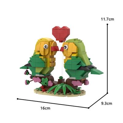 Valentinstagsgeschenk MOC Bausteine Ornament Liebesvogel Modell Pädagogisches Bausteinspielzeug für Kinder