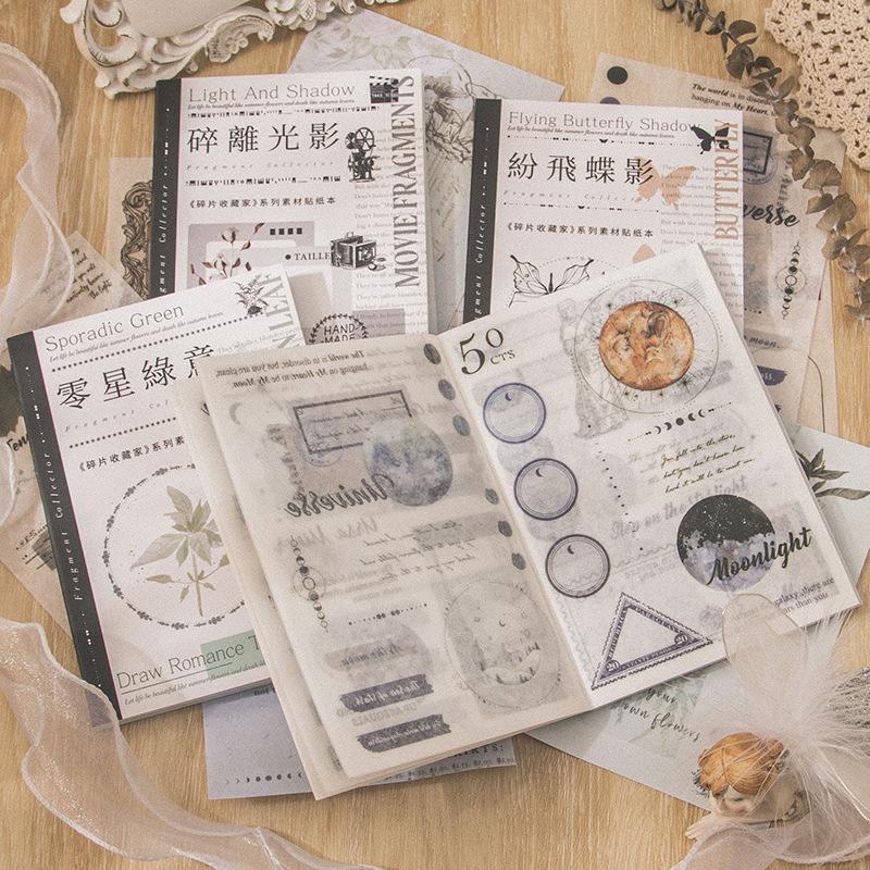 40 - sheet Retro Sticker Book, Vintage - style Stickers for DIY Crafts, Journals, Scrapbooks