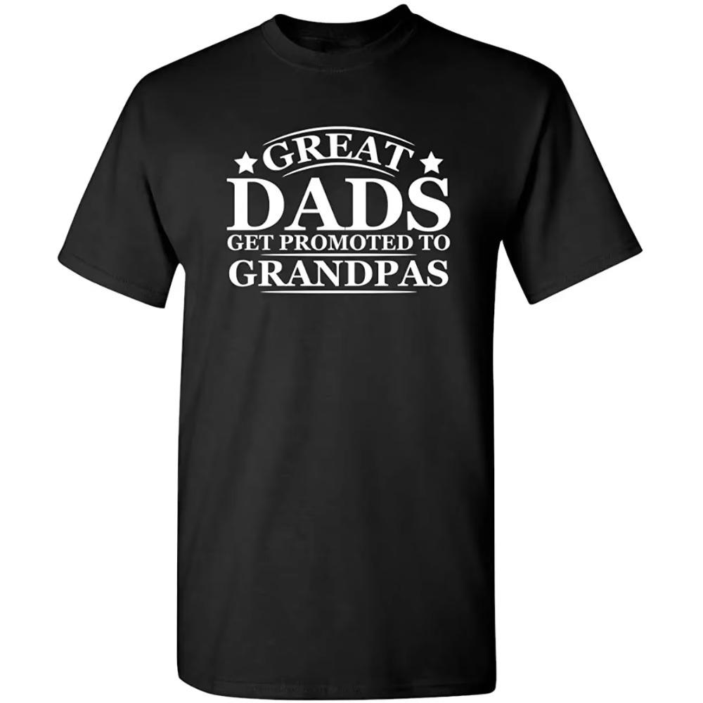 

Great Dads Get Promoted to Grandpas Pops Mens Graphic Novelty Funny T Shirt S бежевый