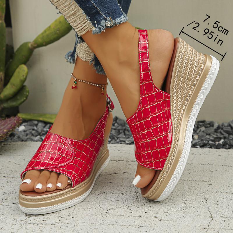 Fashion Sexy Back Strap Peep Toe Sandals Women 2025 Summer Fashion Chunky Platform Wedge Heel Sandals Comfortable Soft Sole Shoes