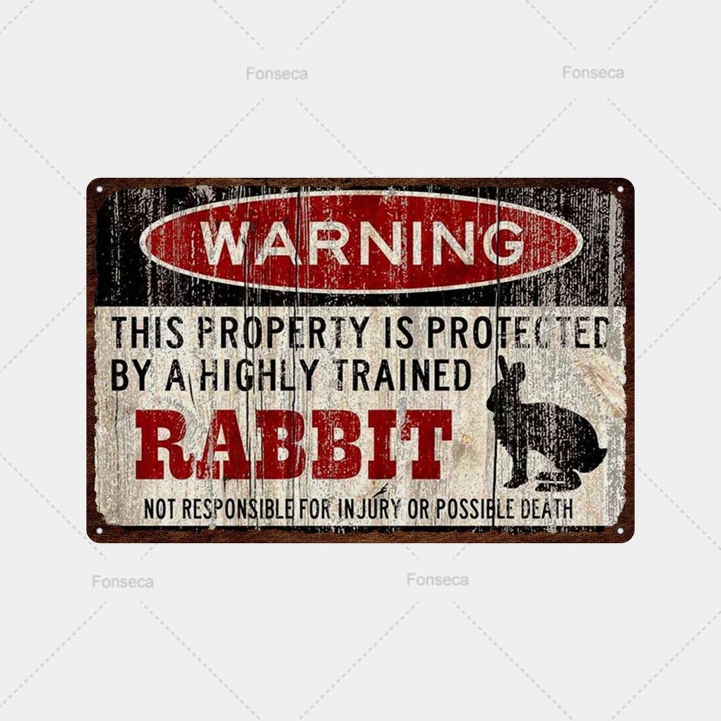 Vintage Tin Attention Animal Warning Signs Metal Sign Plaque Metal Public Retro Wall Decor Garden Park Wild Cave Metal Poster