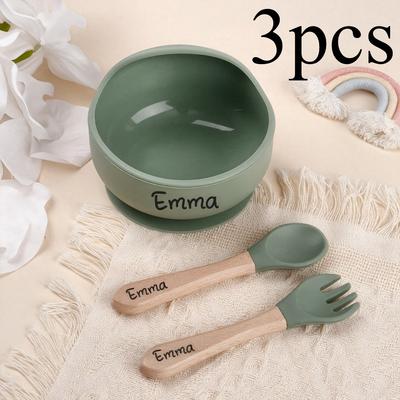 [Bol en Silicone Personnalisé] Bol d'Alimentation en Silicone Personnalisé, Résistant et Passant au Micro-ondes | Parfait pour les Célébrations du Premier Anniversaire, Essentiels pour l'Alimentation