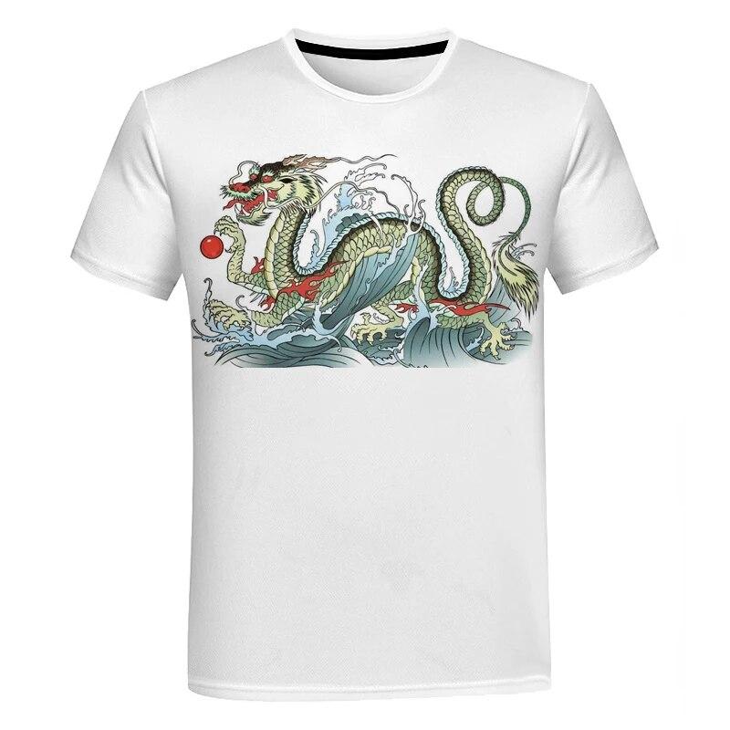Y2K Îmbrăcăminte bărbați Dragon Totem Tricouri cu grafică Gât rotund Tricou supradimensionat Moda Harajuku Streetwear Topuri Tricouri