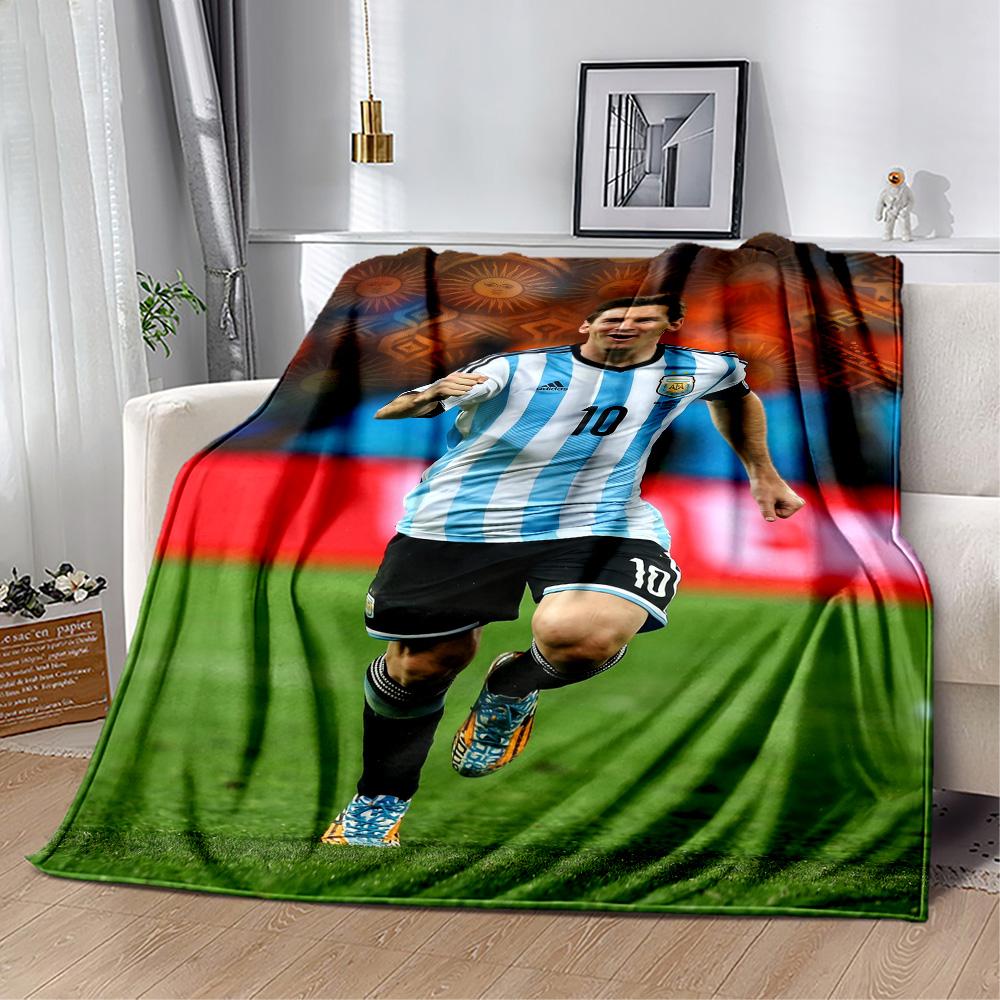 Messi 491 Blanket Comfortable Great for Bedding Seaside Livingroom Four Seasons Universal Digital Print Ideal Gift for Friends Family Couples Picnic