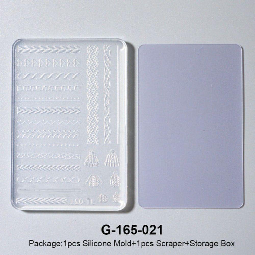 Schneeflocken Nagelkunst Silikonform Pad 3D Gel Schablonen Neues Nagel Schnitzerei Maniküre Werkzeug für Nagel DIY