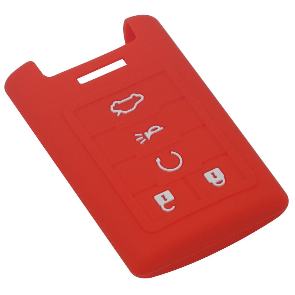 

jingyuqin 10PS Remote 5 Buttons Car-Styling силиконовый чехол для ключа для Cadilac ATS SRX DTS CTS STS XTS для Chevrolet Smart красный