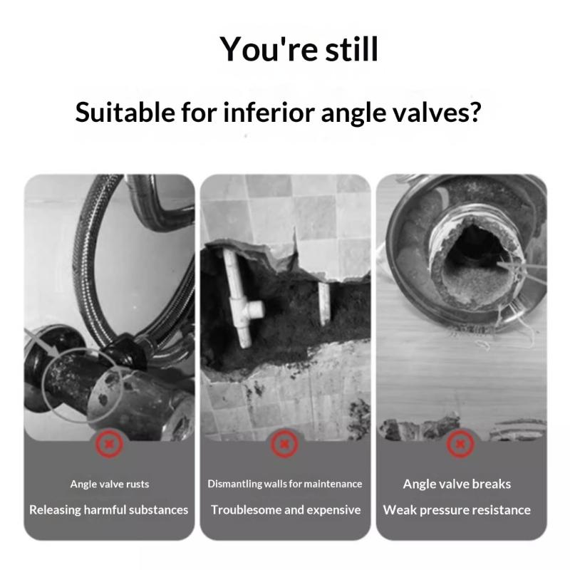 Regulable Flows Stainless Steel Angle Valves Elongated Precise Water Control Wall Mount Bath Fixtures Installation