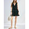 Summer New Product Women's Clothes Cotton Silm V Neck Sleeveless Frill Flared Unlined Dress 1280381