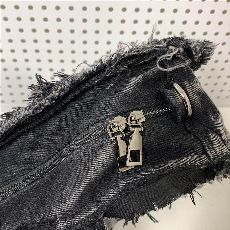 Bestickter Schmetterling Denim Rucksack Damen Schulter Crossbody Tasche