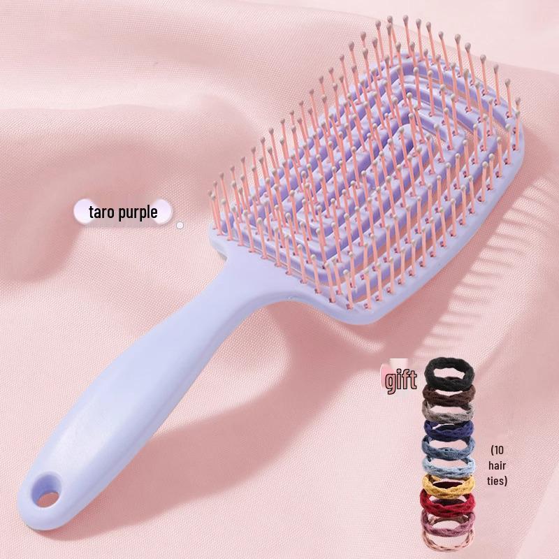 Cherry Blossom Pink Fluffy Large Curl Vent & Massage Hair Brush for Women