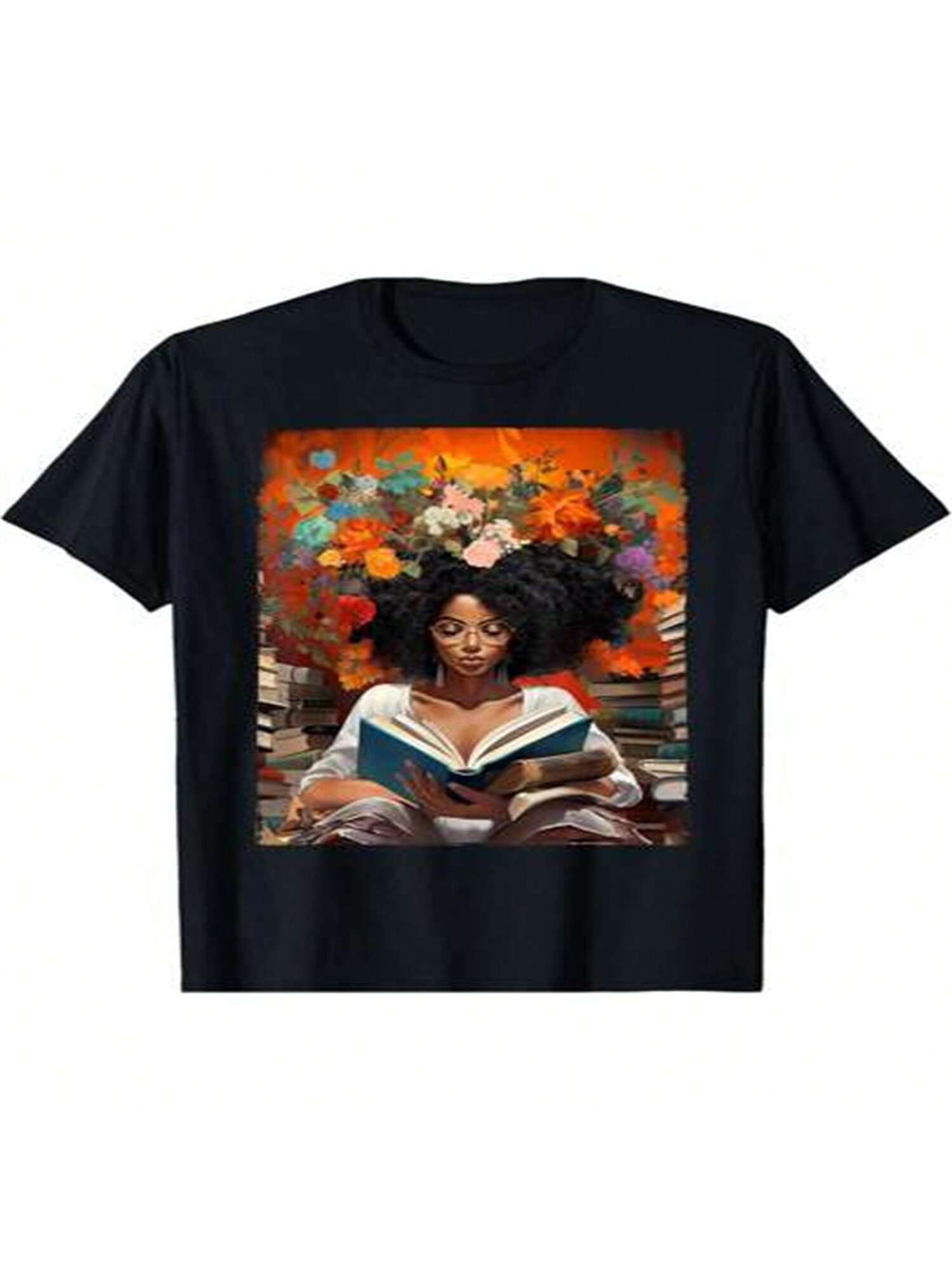 History Educated Reading Book Queen Afro Wounisex T-Shirt S
