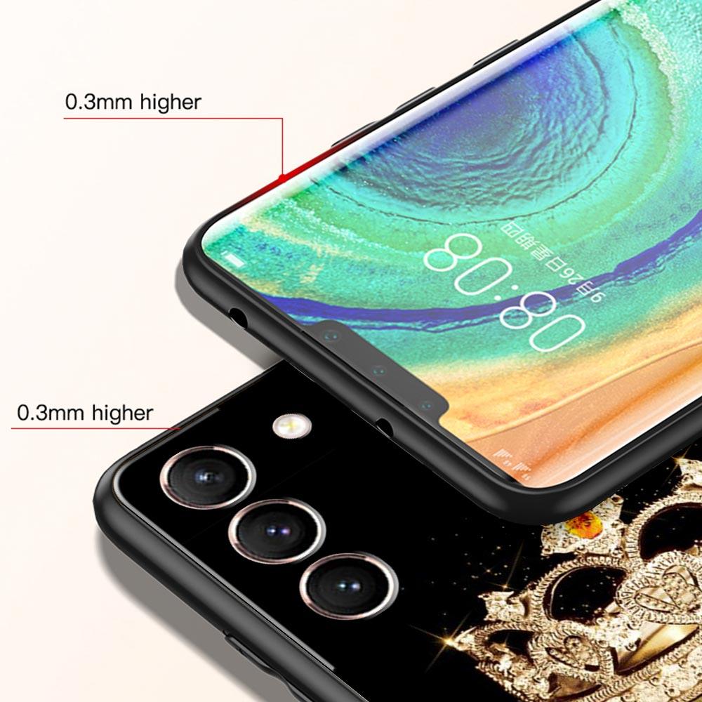 Fashion Diamond Crown Letter A Soft Phone Case For Samsung Galaxy S23 S24 S22 S21 S20 FE Ultra 5G S10 S10E S9 S8 Plus Cover