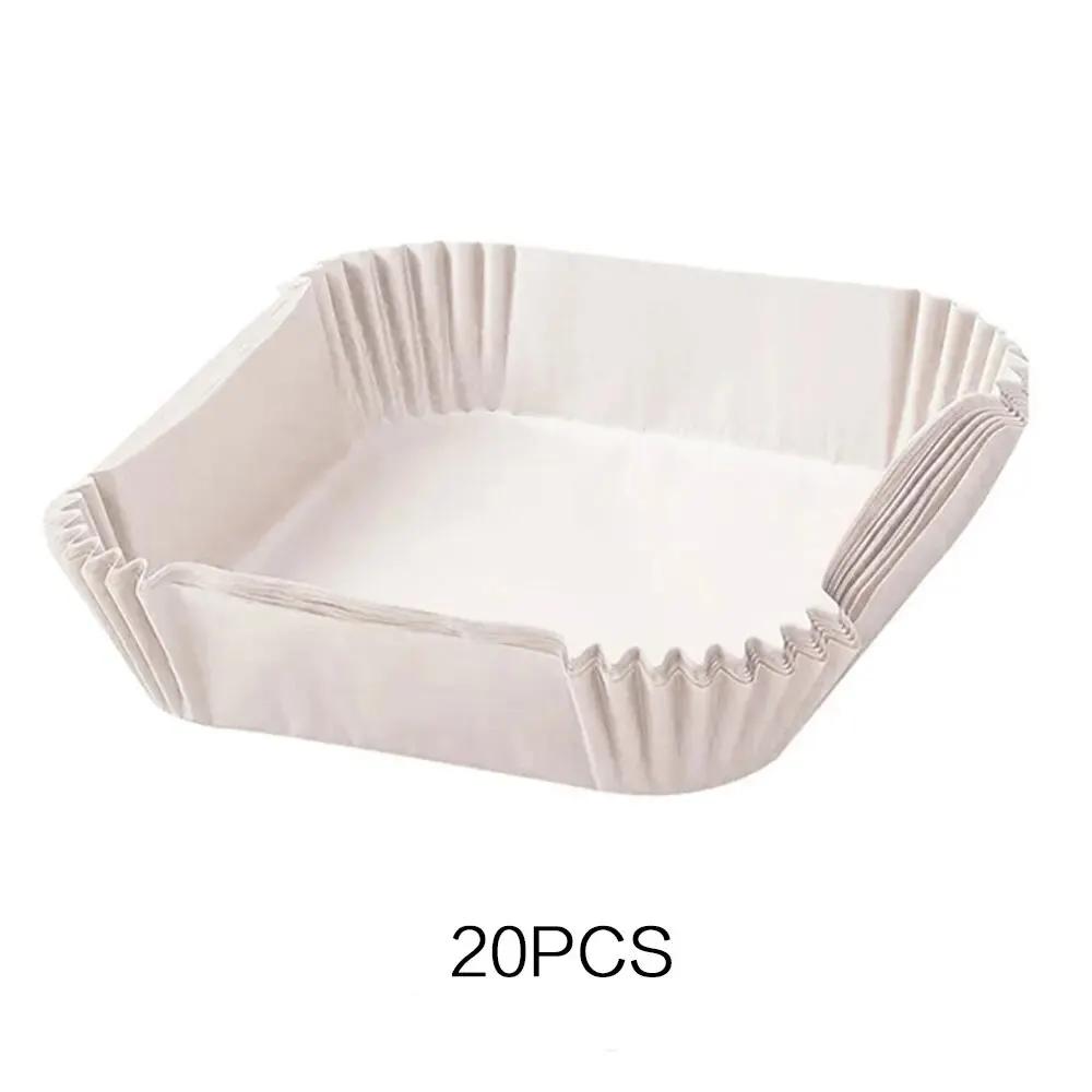 20/50/100Pcs Air Fryer Disposable Paper Air Fryer Accessories Square Oilproof  Liner Non-Stick Mat for Kitchen Oven Baking