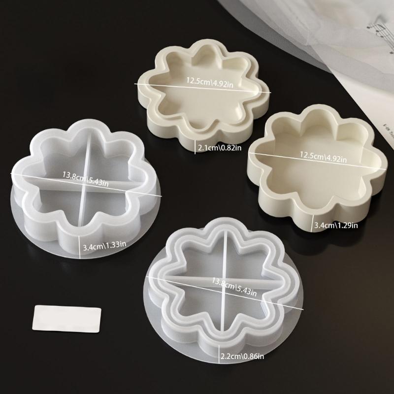 Stackable Flower Silicone Candle Cup Molds For Handmade Candle Soaps Jewelry Storage Jar Making And Epoxy Resin Craft