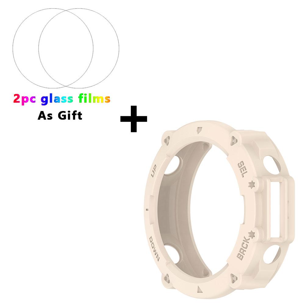 

2-IN-1 Case + Tempered Glass Film For Huami Amazfit T-Rex Ultra TPU Screen Protector & Bumper Protective Cover Cases Amazfit T-Rex Ultra