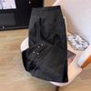 Retro High Waist Black Midi A-line Skirt for Women - Autumn/Winter Collection