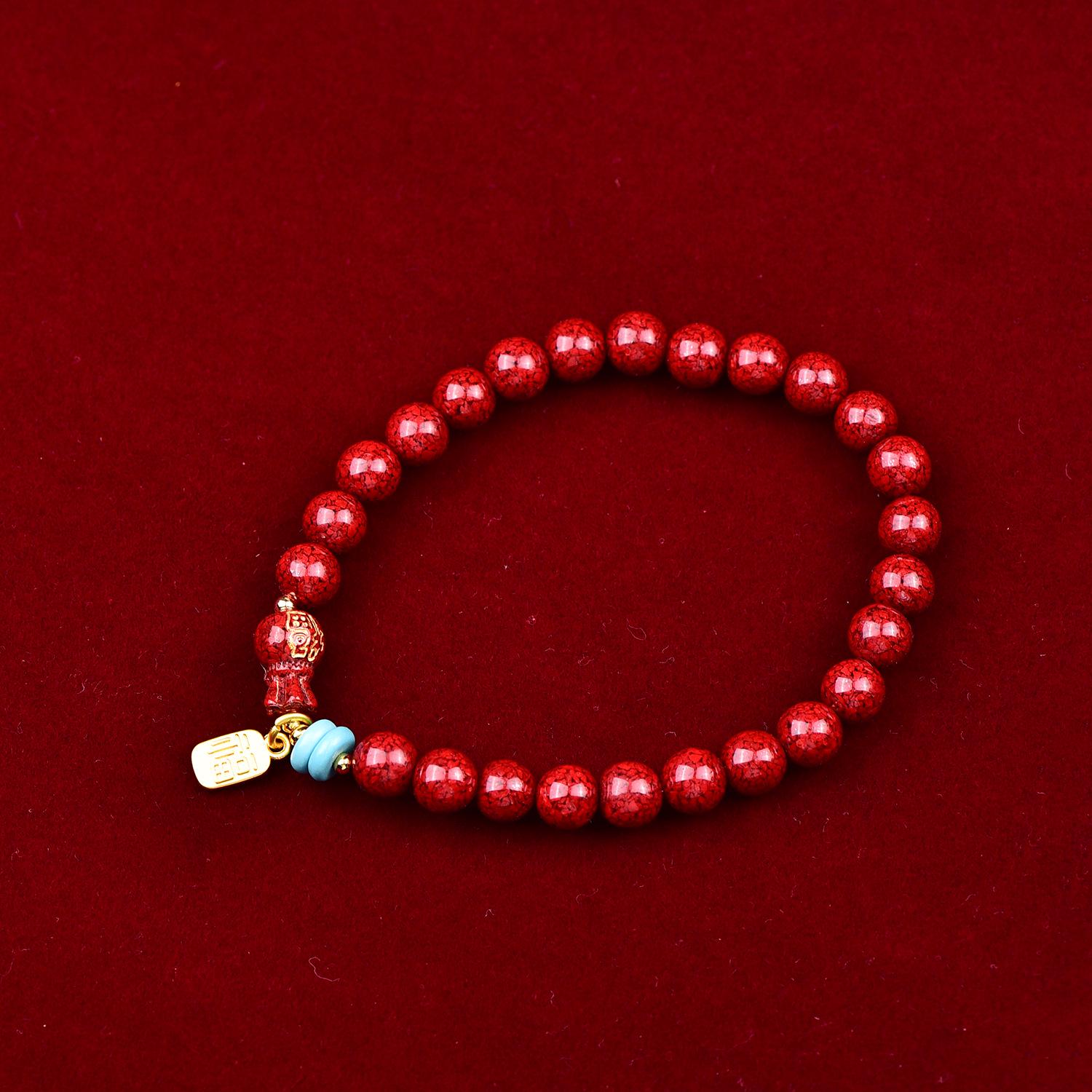 Lucky DIY Genuine Beads & Cinnabar Crystal Bracelet - High Quality Original Design High Content Cinnabar