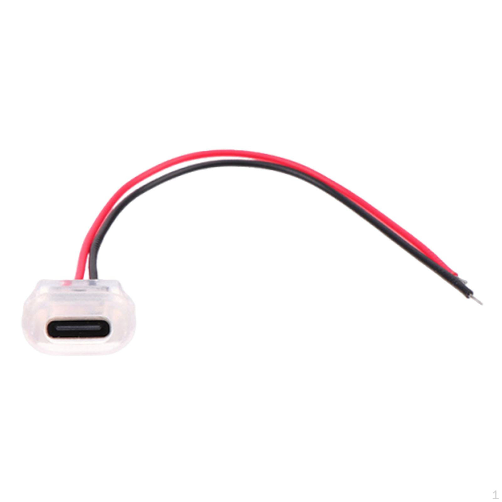 

2-контактный кабель для гнездового разъема Type C, разъем USB C, компактный, простой в использовании, водонепроницаемый clear without light