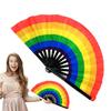 Rainbow Fan Rainbow Rave Hand Fan Rainbow Hand Held Folding Fan Chinese and Japanese Handheld Fan Dancing Fan Fold Hand Fan