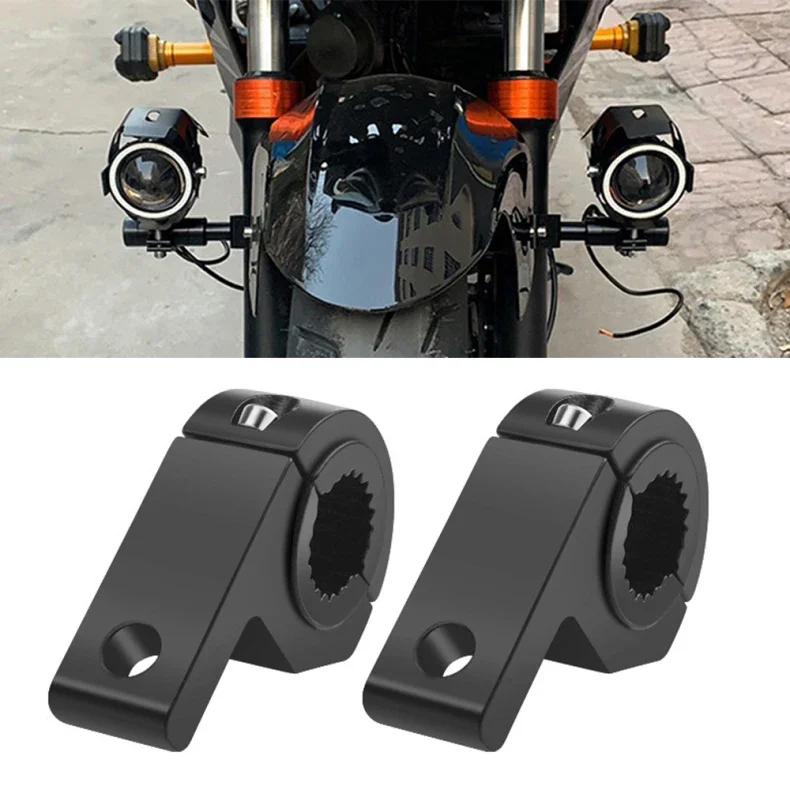 2 adet Motosiklet LED Işık Çubuğu Kelepçeleri Braketleri Boru Kelepçesi Montaj Kiti Motosiklet Sis Lambası Montajı Motosiklet Aksesuarları Siyah