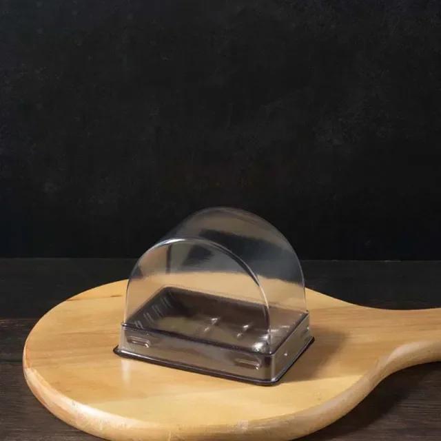 100Packs Transparent Cake Box with Lid Mousse Cake Cutting Box Dessert Swiss Roll PET Packing Box for Wedding Party Birthday (Coffee,9.5x7.2x7.2cm) кофейный