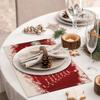 1PC Christmas Linen Meal Mat Themed Table Pad with Snowflake Pattern Insulation Mats Kitchen Decoration Festive Atmosphere