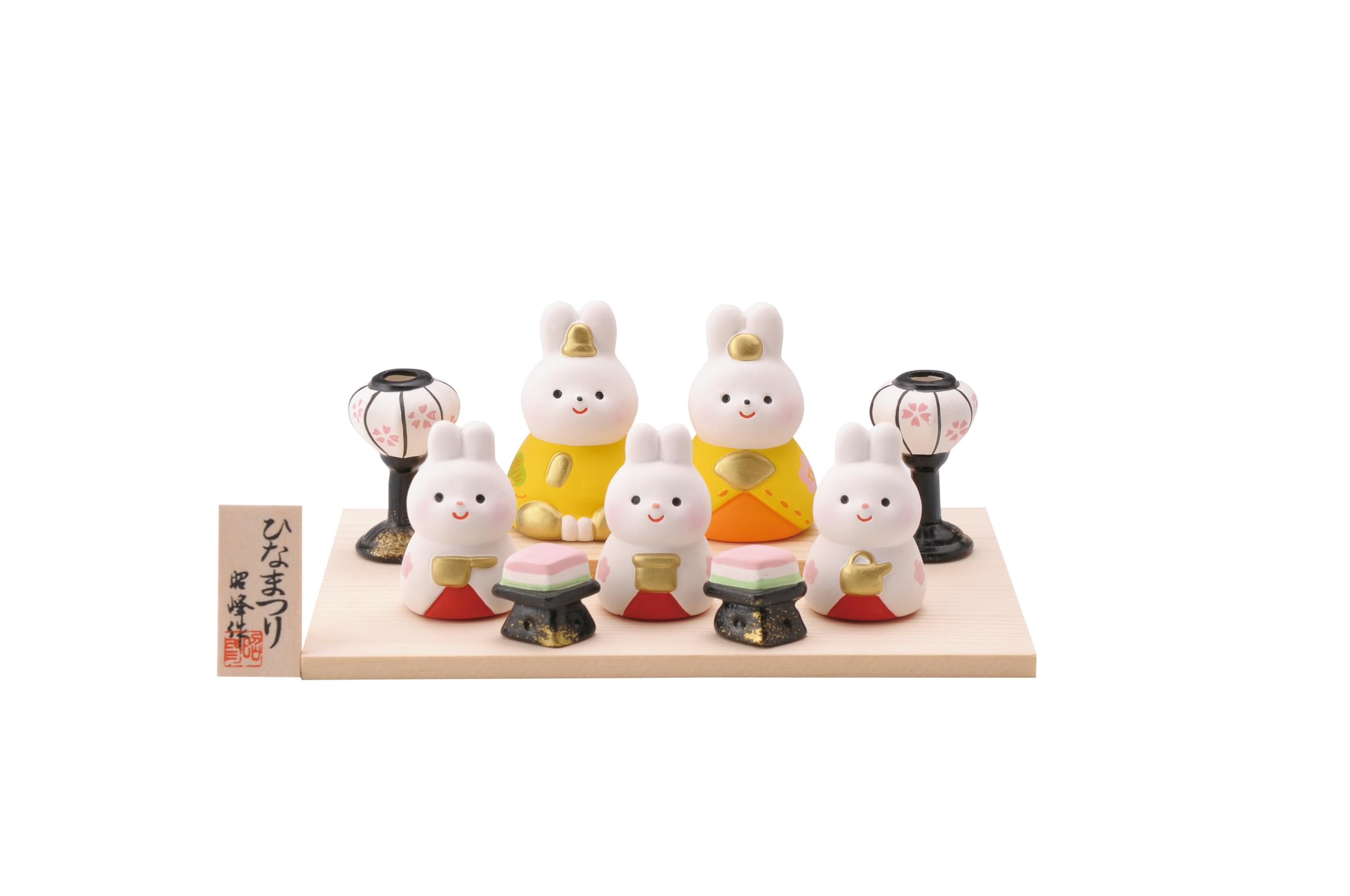 Hina Rabbit Hina Doll Flat Emperor and Empress for Hinamatsuri Peach Interior Dolls, Set, Display, Dolls, Compact, (Girls  Festival), Festival,