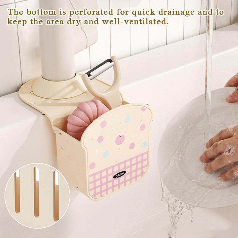 Portable Macaron Sink Drain Basket Hanging Detachable Sink Storage Rack Toast Shape Kitchen Sink Filter Basket Kitchen Supplies