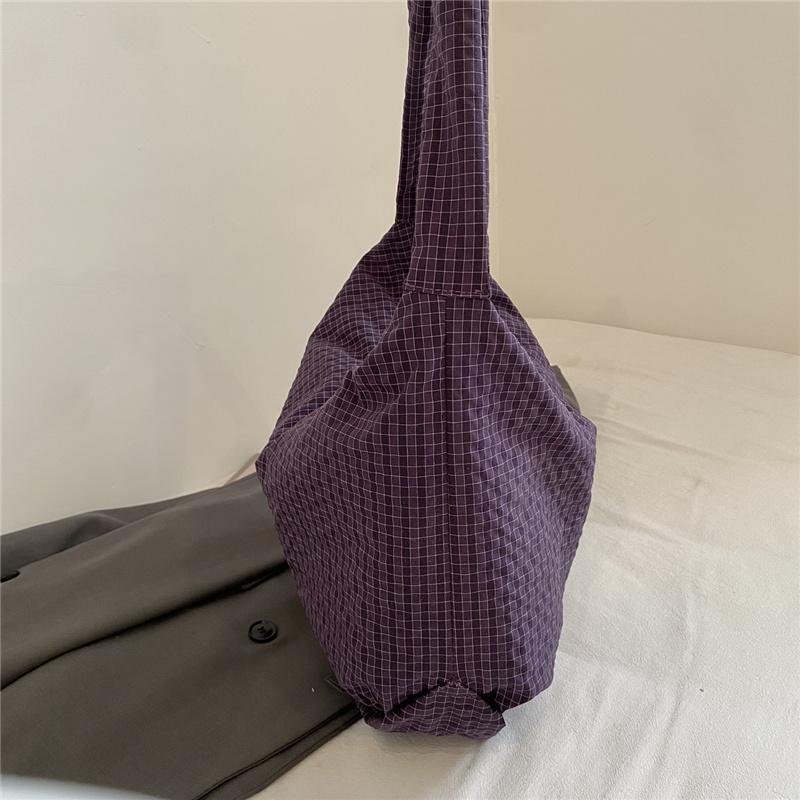 Women's Large Shoulder Bag Lightweight Check Commuter Tote Bag