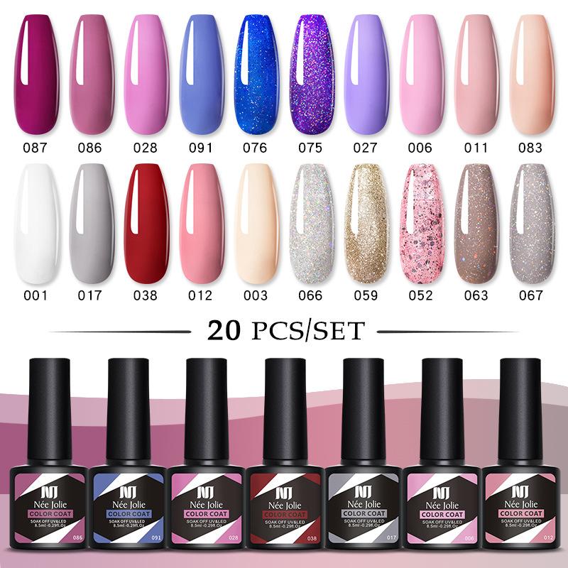20-Color Nail Polish Glue Set Popular Color Phototherapy Glue Nail Shop Nail Glue