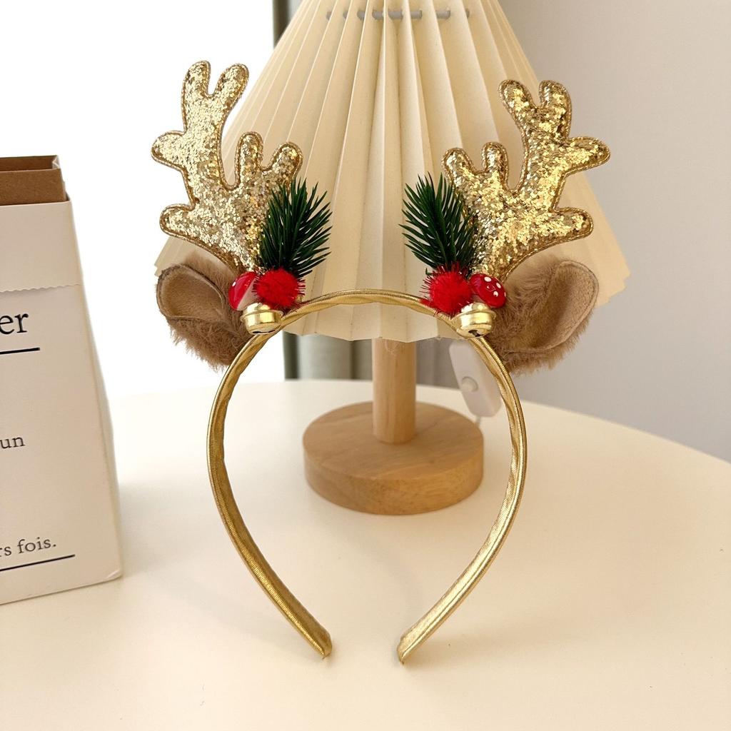 Christmas Headband Comfortable Reindeer Antlers Headband Christmas Hair Hoop Festive Xmas Hair Accessories For Holiday Contest