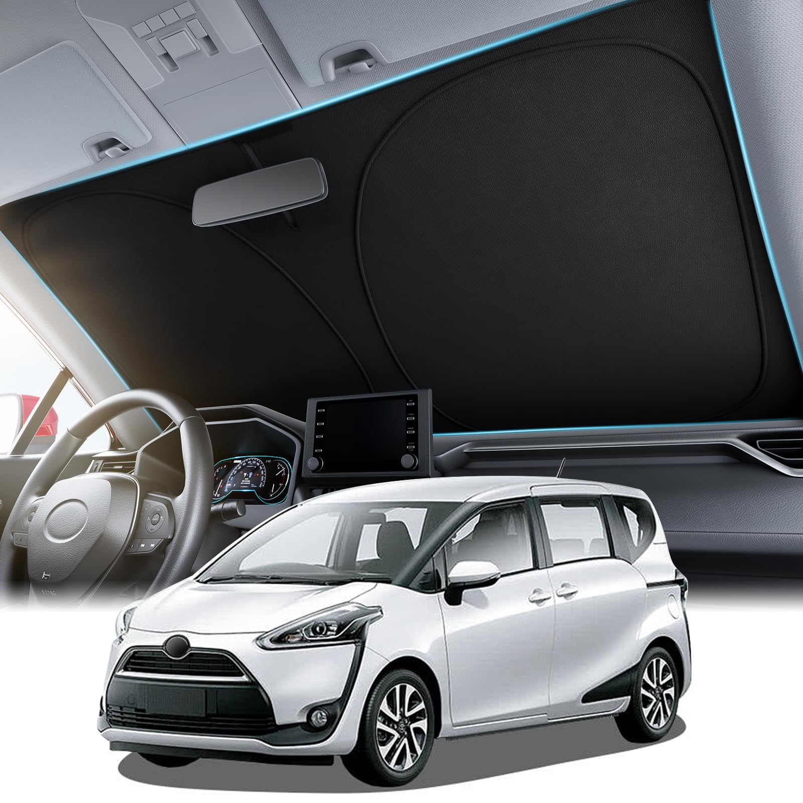 

Wigoo Toyota Sienta серия 170 автомобильный хайлайт оригинальный автомобильный свет тепло УФ УФ автомобильная жара легко хранить сумка совместим с моделями 2015 по 2022 год чёрный