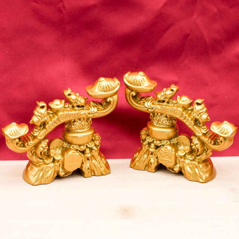Premier Wealth Pen: Double Fortune Yuanbao Spinner Office Ornament