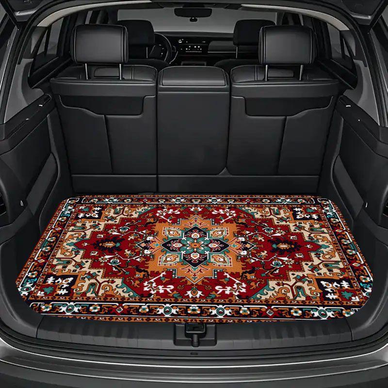 Vintage Oosterse Perzische Vloerkleed Stijl Auto Kofferbakmat Anti-Slip Waterdicht Achterste Laadruimte Bekleding Voertuig Interieur Decoratie 75x100cm 30x39inch
