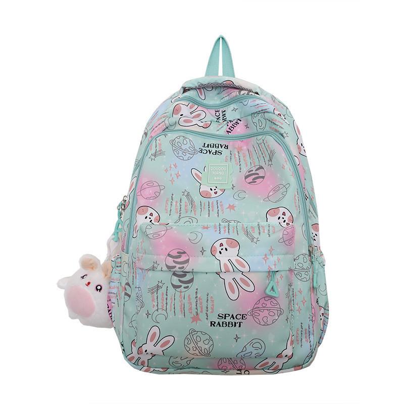 2023 New Cartoon Printed Backpack For Girls Korean Version Cute And Lightweight Nylon Material Breathable And Durable School Shoulder Bag